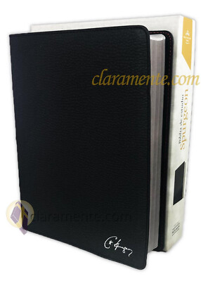 Biblia de Estudio Spurgeon Letra Grande Reina Valera 1960 piel genuina negra