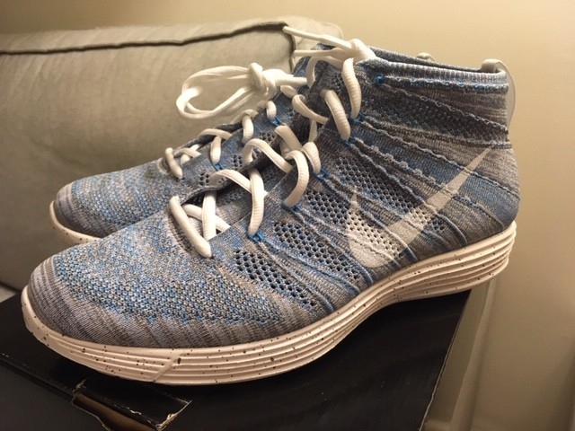 2013 Vintage Nike Lunar Flyknit Chukka HTM SP Blue Glow Speckled