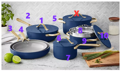 Member's Mark Ceramic Cookware Navy LID For 3-quart Dutch oven LID ONLY  #10