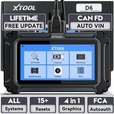 XTOOL D6 Car Diagnostic Scanner Full System ECM PCM ABS SRS TPMS Scan Tool CANFD