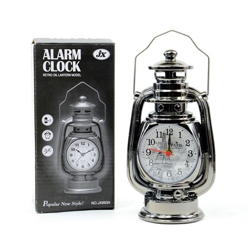 1Pc Retro Kerosene Light Alarm Clock Vintage Alarm Clock Table Clock For Home - Picture 8 of 12