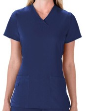 Jockey Scrubs Women's Three Pocket Soft V-Neck Top S Blue NWT