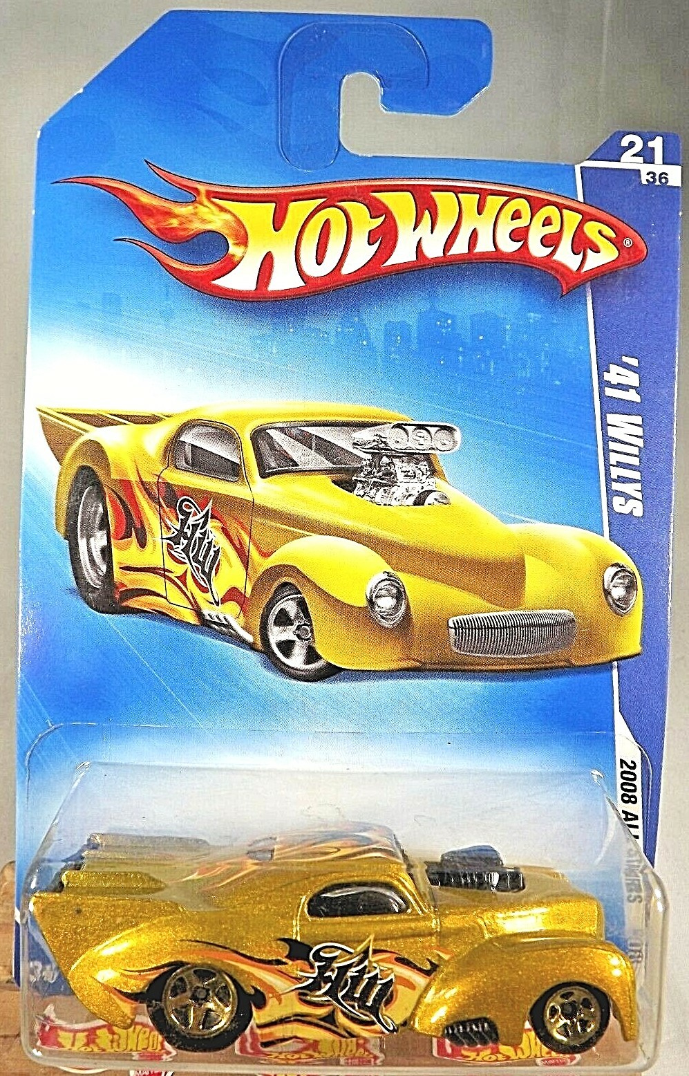 2008 Hot Wheels #61 All Stars 21/36 41 WILLYS Gold Variation w/Gold 5 Spoke Whls