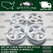 4pc Gloss White 4x100 15 Inch 7j Square Wheels Rims Set Of 4 New Condition