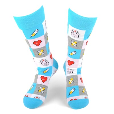 Doctor Fun Socks Fun Novelty Socks Piggy Nurse Heart Male Nurse Gift Animal
