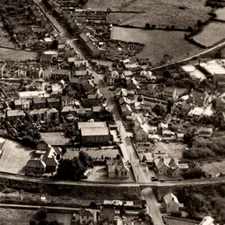 Vintage 1950s RPPC Buggle Saint Austell Aerial View Postcard UK Street Road