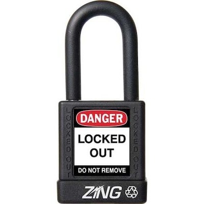 Zing 7036 Lockout Padlock,Kd,Black,1-3/4''H