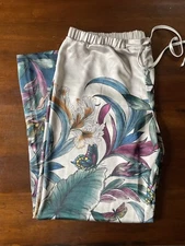 SOMA Sensual Fantasy Forest Satin Silky Wide Leg Lounge Pajama Pants Large