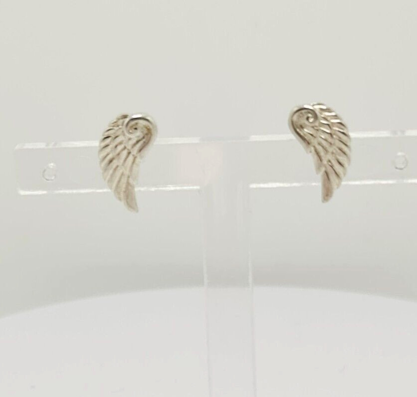 Gorgeous Solid Wing Shape Stud Earrings 925 Solid… - image 1