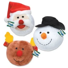 Snowball Gang plush ball Santa, Reindeer, snowman dog toy squeaker puppy toys B2
