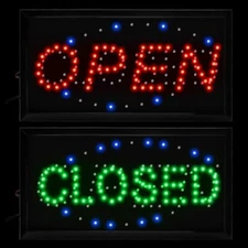 Boshen Open Closed Sign Led, 19x10 110v