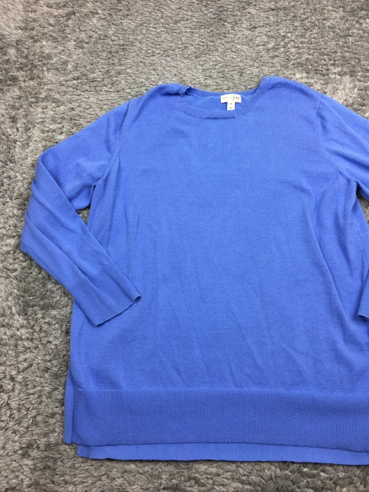 Maison Jules Sweater Womens Size 2XL Blue XXL Cotton Blend - Image 2 of 4