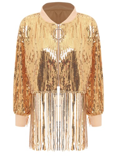 Womens Coats Party Tops Disco Jacket Tassels Outerwear Streetwear Costume Stage - Picture 37 of 68