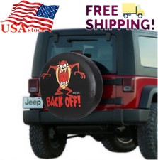 17 Inch SUV Spare Tire Cover Wheel Protector For All Cars With/"Back Off/" Black