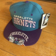 STARTER CAP CHARLOTTE HORNETS NBA BIG LOGO DEADSTOCK NUOVO CON ETICHETTE RARO 90S