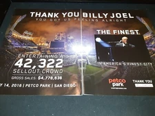 Billy Joel Petco Park San Diego Rare Original Concert Promo Poster Ad Framed!