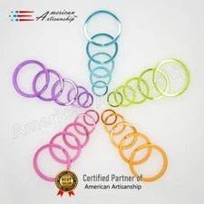 Key Rings Flat Split Ring Double Loop Keychain Metal Plating Vibrant Colors