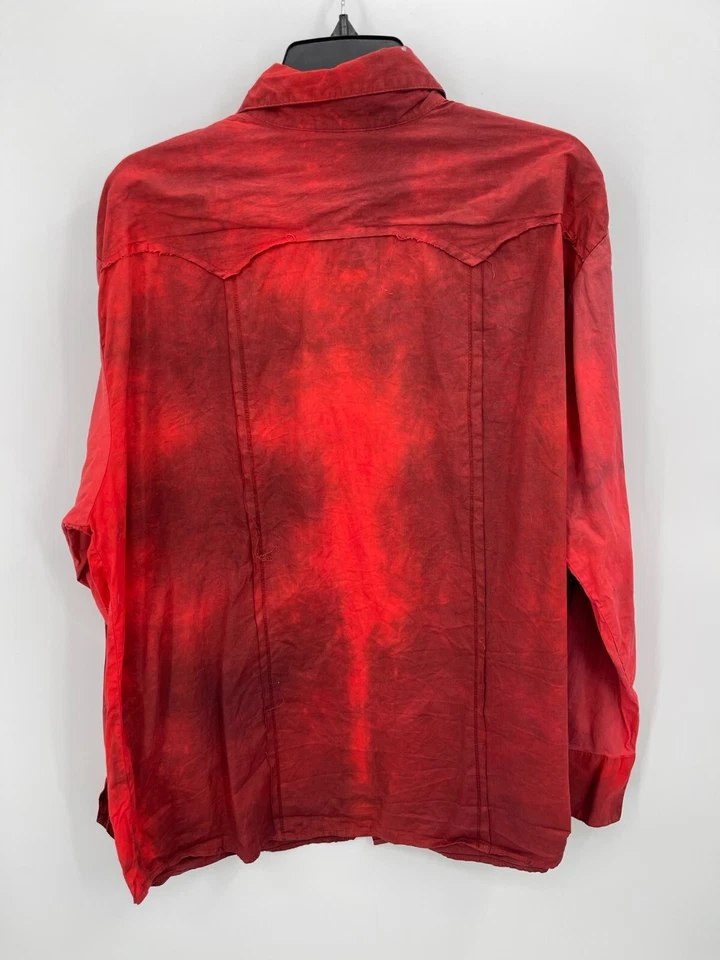 Camisa Mission USA Para Hombres XL Rojo Ángel Gráfico Manga Larga Abotonada Rockabilly Foto 2 de 4