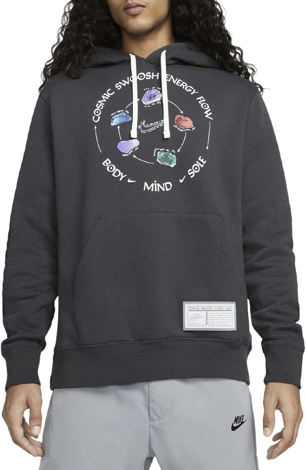 Nike Sportswear клуб флис пуловер толстовка с капюшоном черный Cosmic энергии 2XL