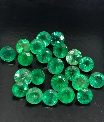 Natural Colombia Green Emerald 4 MM Round 12Pcs Lot GIE Certified Loose Gemstone - Image 1 of 4