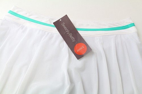 SWEATY BETTY Match Play Skort Women Shorts L White Stretch Lightweight Sports - Picture 3 of 9