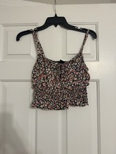 Women s Wild Fable Cropped Tank Top Floral Size Small