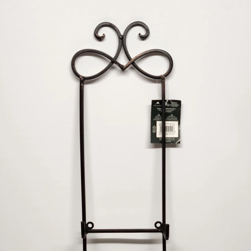 Black Steel Plate Rack Wall Mount Kitchen Vertical Holds 2 Plates 29" Tall NWT - Image 2 of 4