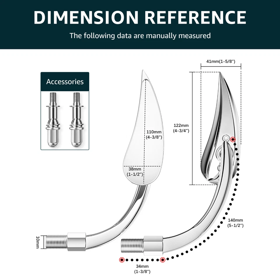 Espejos retrovisores laterales cromados para motocicleta Harley Davidson Rocker C Softail Foto 2 de 4