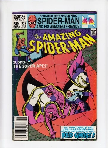 AMAZING SPIDER-MAN #223 (1981-12) Vol 1 MARVEL Red Ghost Super-Apes
