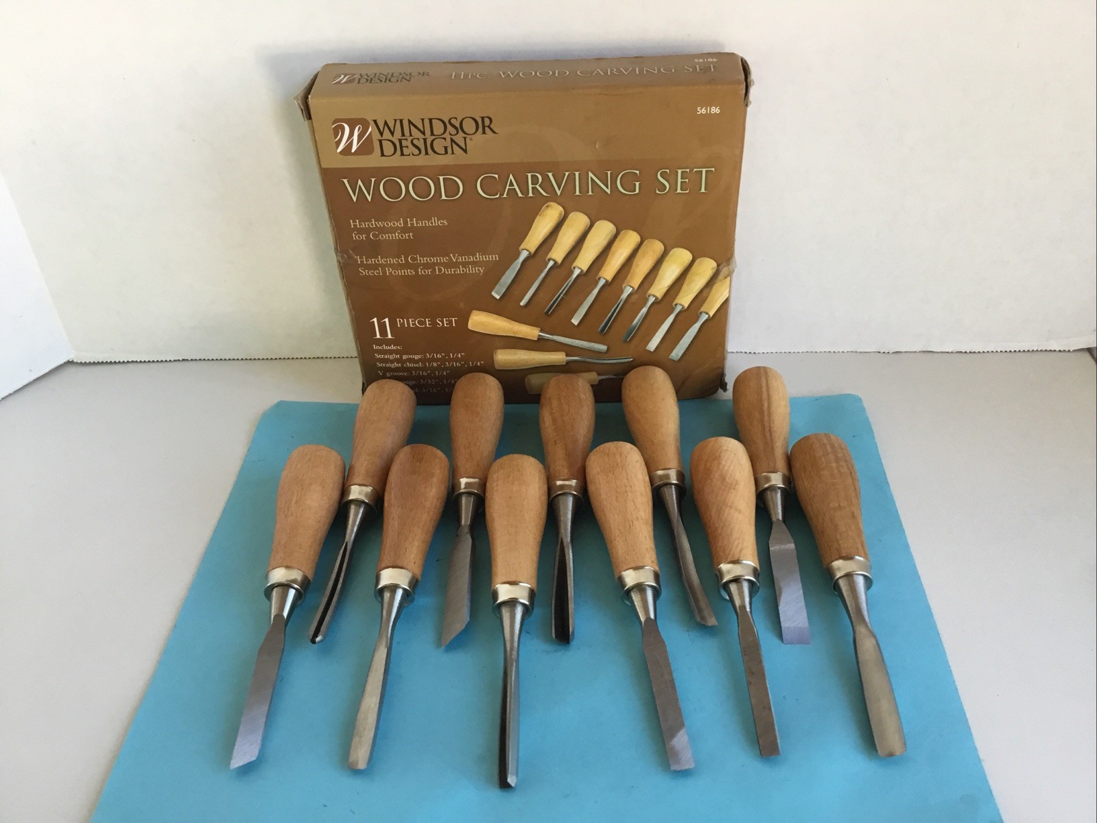Windsor Design 11 piece Wood Carving  Set - Hard Wood Handles No. 56186