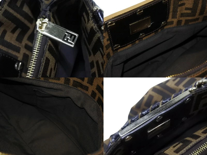 FENDI Handbag 8BR615 Monogram Pattern Canvas Leat… - image 7