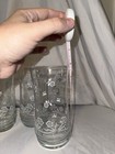 Set of 6 Clear Glass Floral Decorated Tumblers Vintage/Retro — photo 4