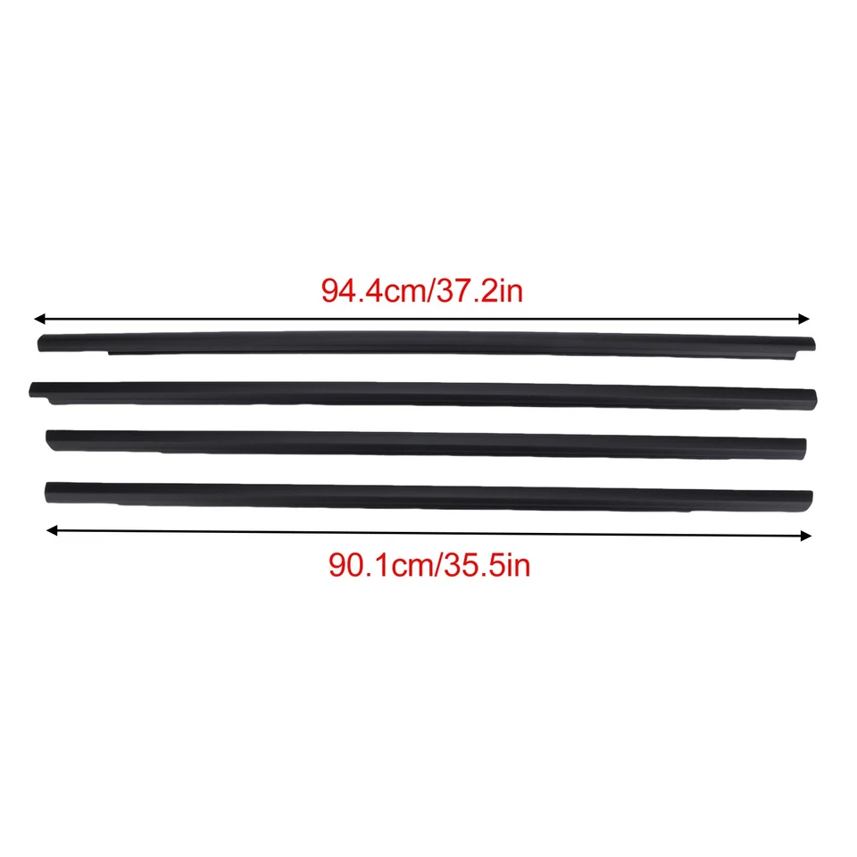 4x Outer Weatherstrip Window Sealing Strip For 2001-07 Nissan X-Trail 2.0L 2.5L - image 4 of 4