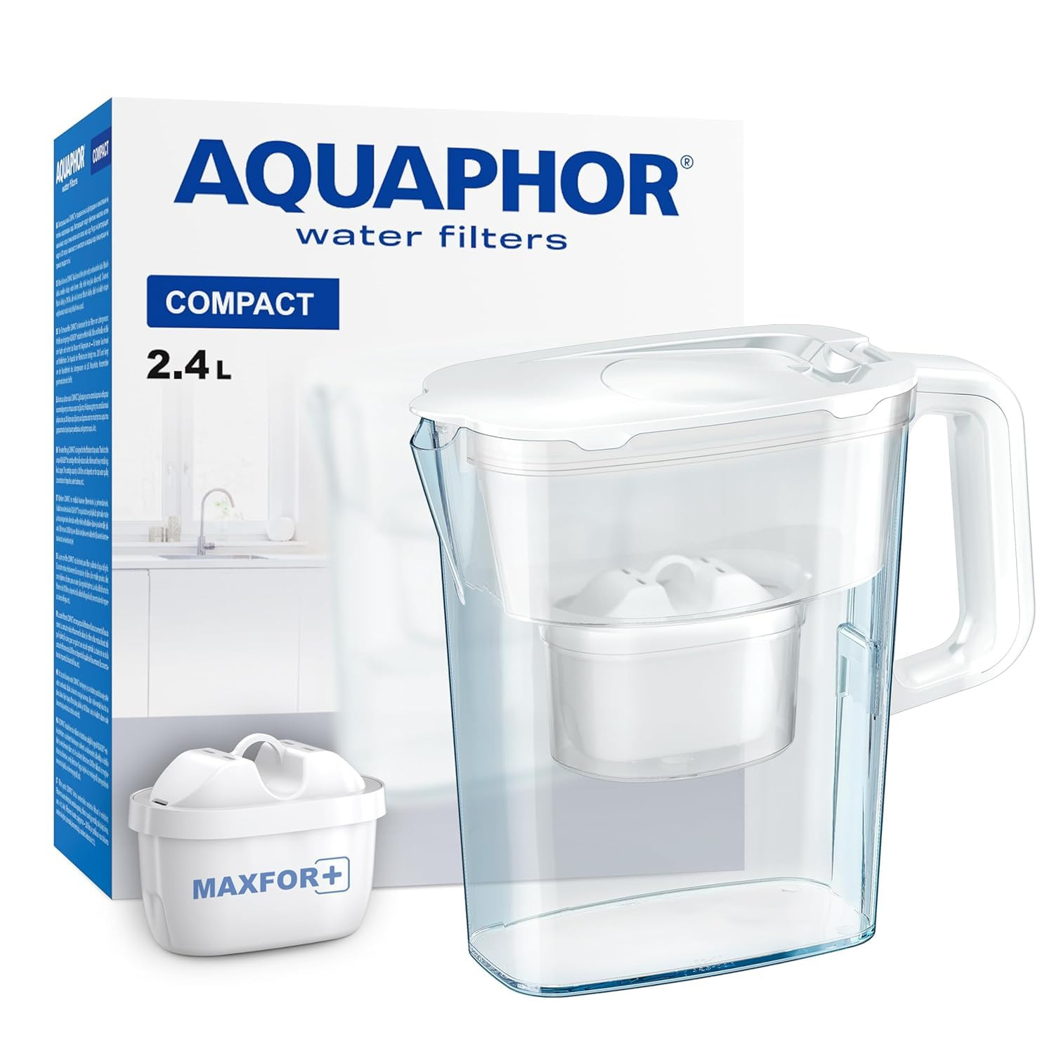 Aquaphor Compact Caraffa Acqua 2.4L: Filtrazione MAXFOR+ Alta Efficienza