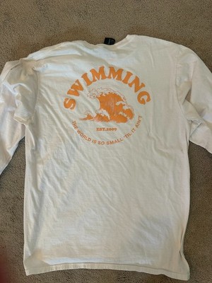Mac Miller Swimming Shirt Wave Graphic T-Shirt Cream/White Surf Aesthetic Tee