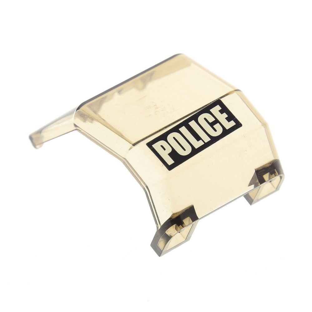 1x Lego Windshield 4x4x4 Transparent Brown POLICE Helicopter 2483pb04