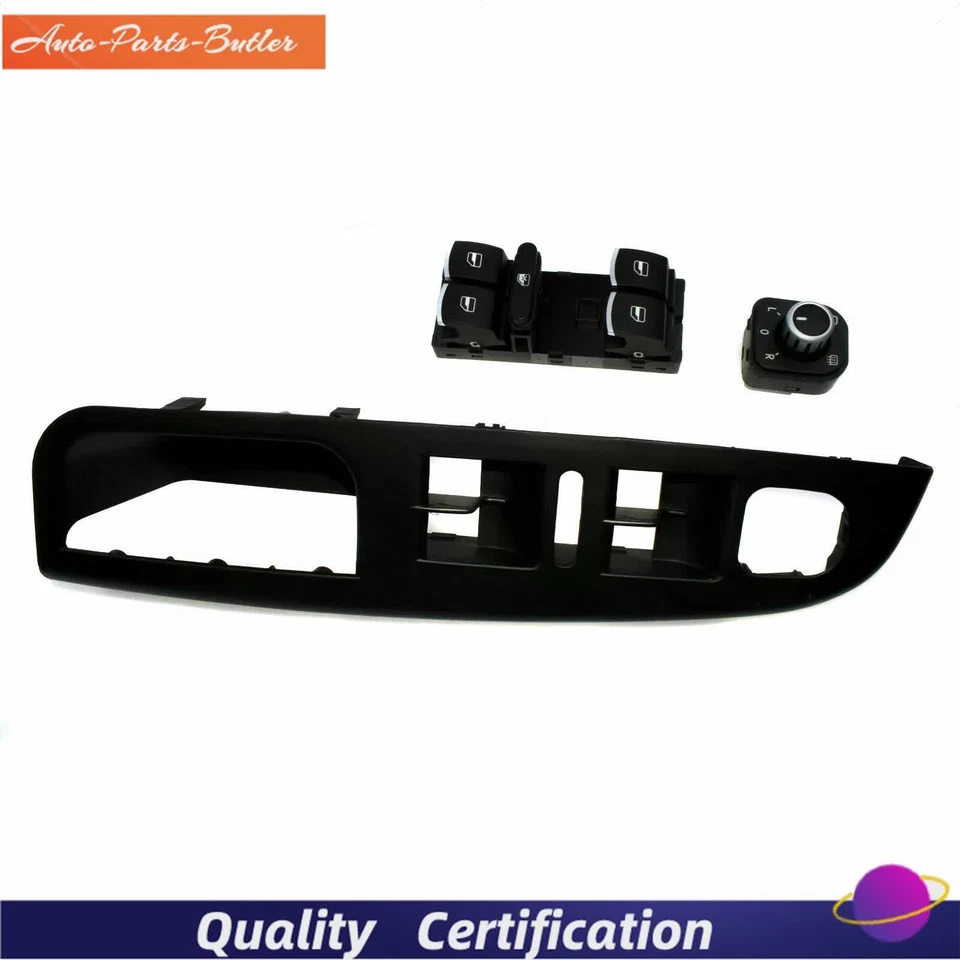 Interruptor de ventana eléctrica principal de puerta para Volkswagen Jetta 2011-2018 delantero izquierdo negro Foto 2 de 4
