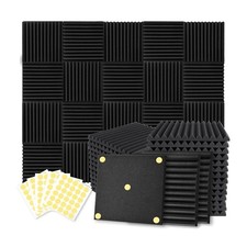 52er-Pack Akustikschaumstoffplatten, 1 X 12 X 12 , Schalld&auml;mmende, Ger&auml;2351