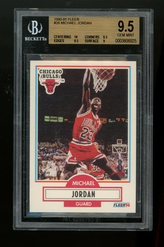BGS 9.5 1990 FLEER MICHAEL JORDAN BULLS #26