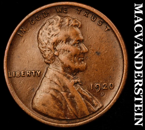 1920-D Lincoln Wheat Cent- Semi Key- Extra Fine Better Date No Reserve #J2176