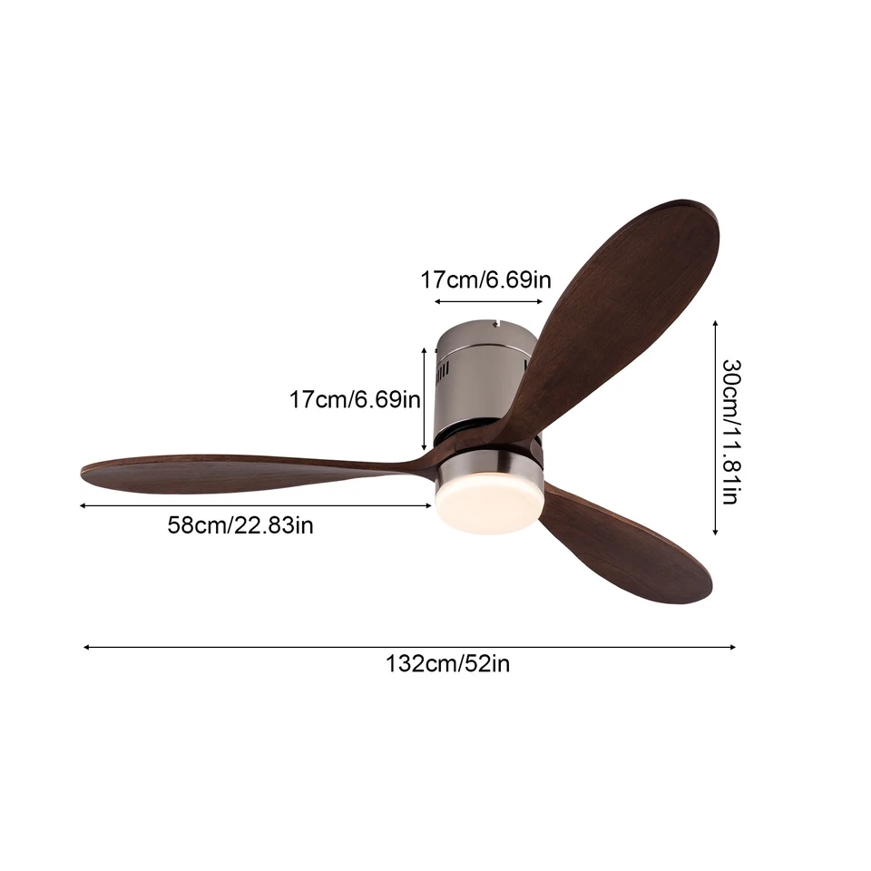 Ceiling Fan with Dimmable Light 6-speed Adjustable Ceiling Fan 52 Inch Smart - Image 2 of 4