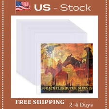 30 PLASTIC OUTER SLEEVES VINYL RECORD LP ALBUM PLASTIC COVERS