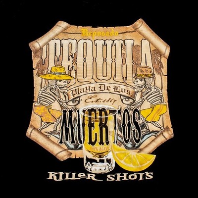 Reposado Tequila Playa De Los Muertos ''Killer Shots'' Mens T Shirt Size XL Black