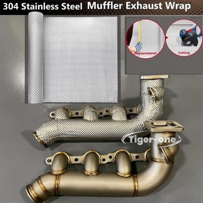 #ad Embossed 304stainless steel Heat Barrier for Muffler Exhaust Wrap Firewall Sheet $21.60