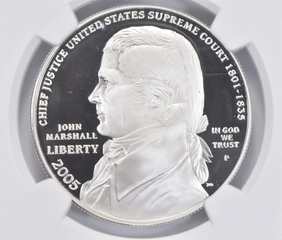 2005-P John Marshall Commemorative Proof Silver Dollar PF70 UCAM NGC *1519 - Image 3 of 4
