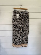 NWD Zara Woman Skirt Linen Blend Knotted Pareo Skirt Midi Size XL Y1060B READ 