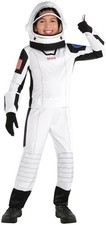 In Flight Astronaut Costume Kids Medium 8-10 W/ Space Sui with Helmet Gloves