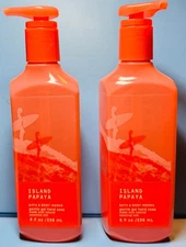 NEW Bath & Body Works ~ ISLAND PAPAYA ~ 2X Cleansing Gel Soap FREE SHIP