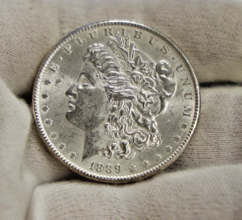 1889 US Morgan Silver Dollar $1 Nice AU