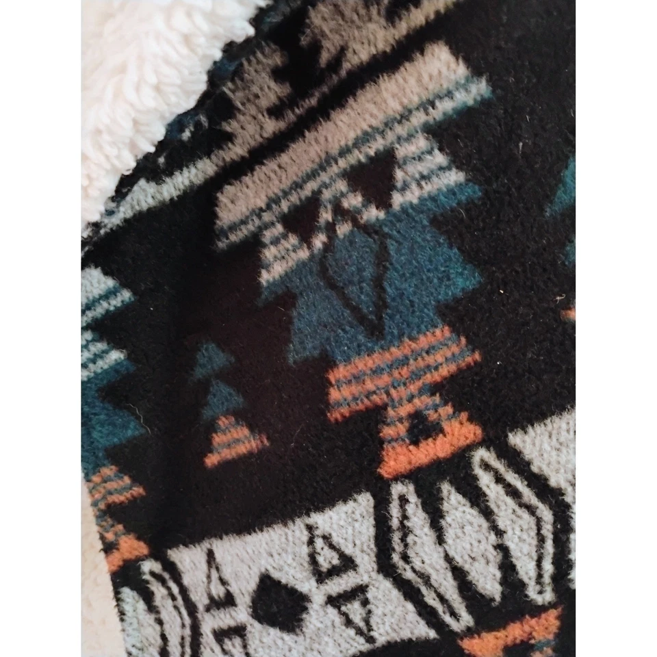 TAKARA NIÑAS L Azteca Sherpa Chaleco Sin Mangas Plumero Chaqueta Frente Abierto Boho Acogedor Foto 3 de 4